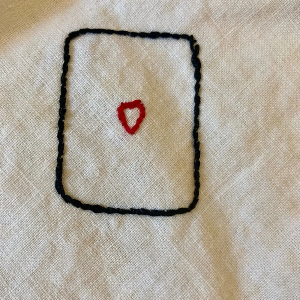Vintage Handstitched Cardtable Cover